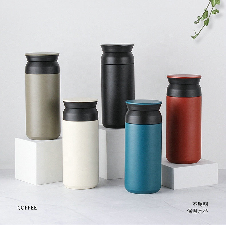 350ml 500ml Custom Logo Double Walled Vacuum Insulated Coffee Thermal Mug Cups Stainless Steel Tumbler With Lid Kintos