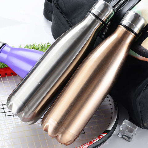 Sports Gym Flask Custom logo 17oz 500ml Thermal Insulated Double Walled Cola Shape Stainless Steel Water Bottle