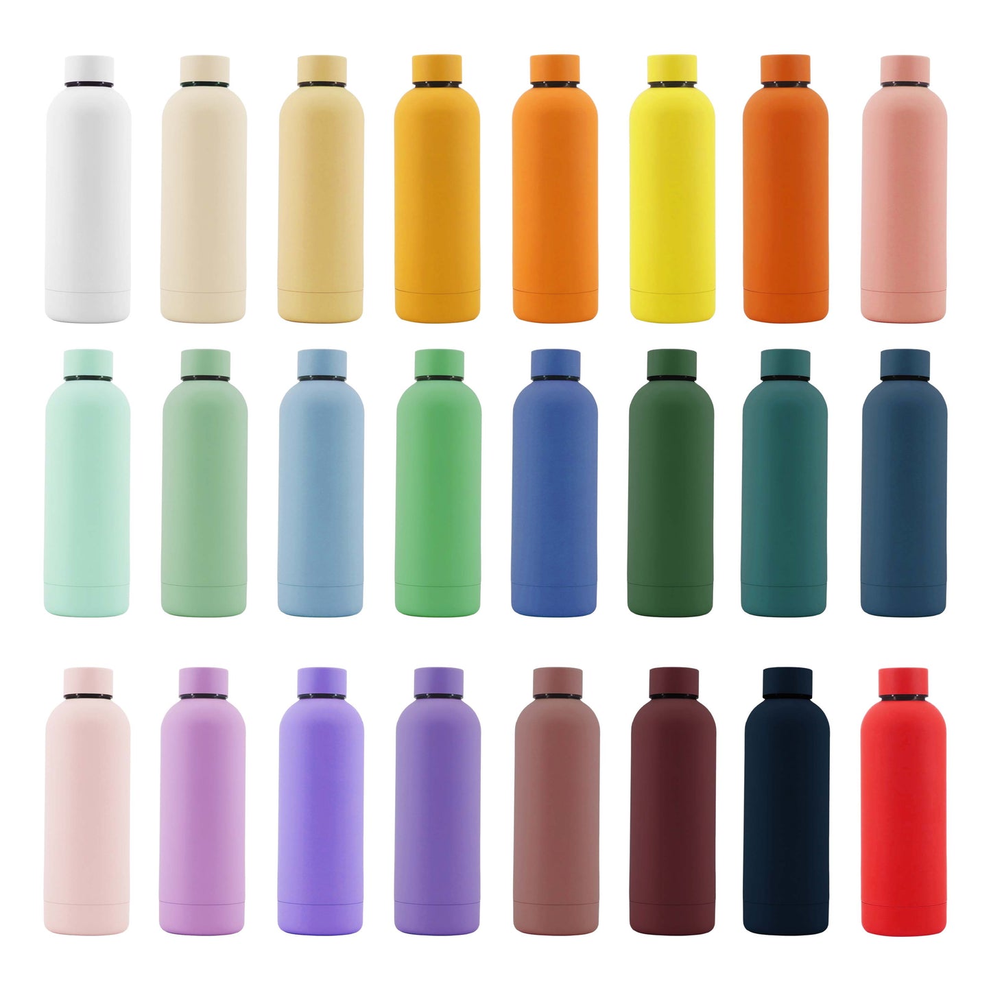 Custom Logo 500 ml Drink Bottle Stainless Steel Double Wall Vaccum Flask Thermos Thermal Rubber Paint Matte Sports Water Bottles