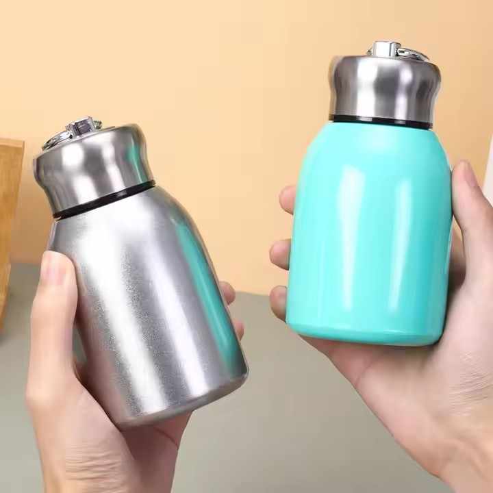 Customized logo 300ml Stainless Steel Vacuum Thermos Straight Cup Mini Little Pocket Car Portable Insulation Cup