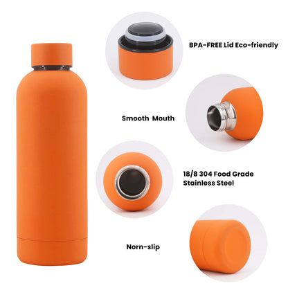 Custom Logo 500 ml Drink Bottle Stainless Steel Double Wall Vaccum Flask Thermos Thermal Rubber Paint Matte Sports Water Bottles