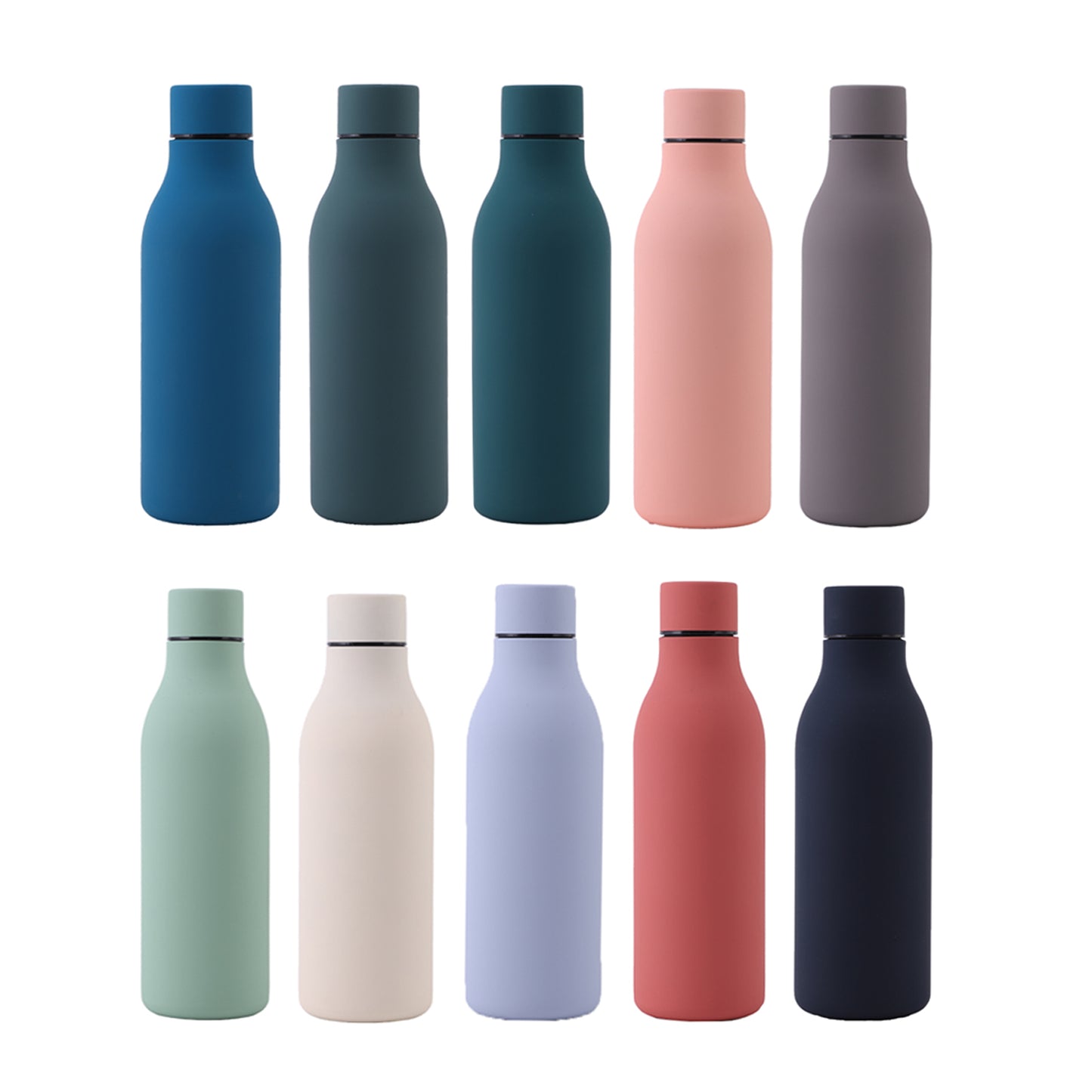 Wine Bottle Double Wall Stainless Steel Reusable Water Bottles Hydro Vacuum Insulated Flask With Leakprood Lid