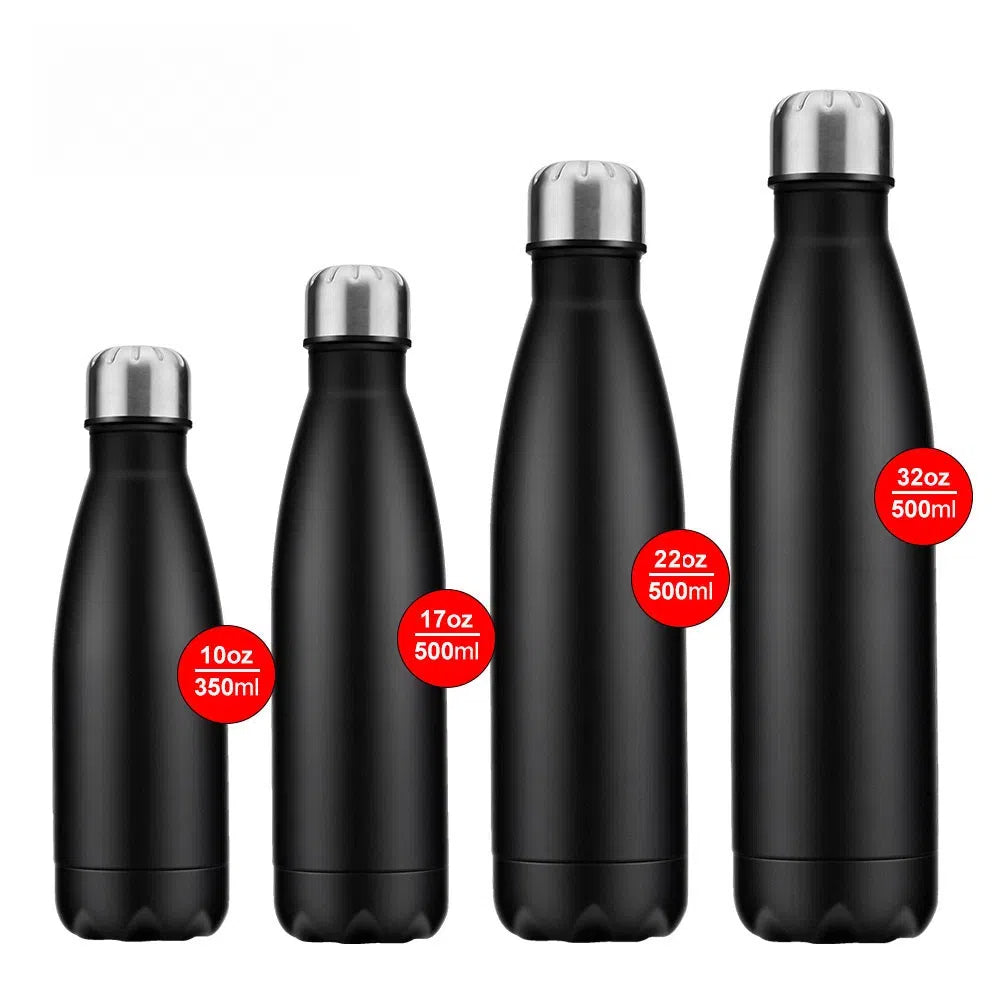 Sports Gym Flask Custom logo 17oz 500ml Thermal Insulated Double Walled Cola Shape Stainless Steel Water Bottle