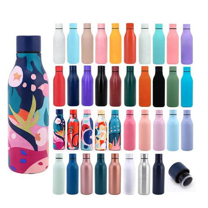 Wine Bottle Double Wall Stainless Steel Reusable Water Bottles Hydro Vacuum Insulated Flask With Leakprood Lid