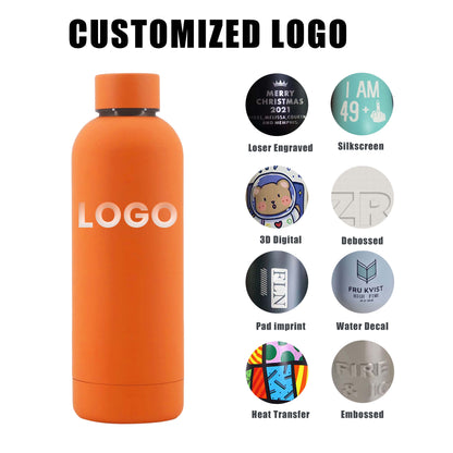 Custom Logo 500 ml Drink Bottle Stainless Steel Double Wall Vaccum Flask Thermos Thermal Rubber Paint Matte Sports Water Bottles