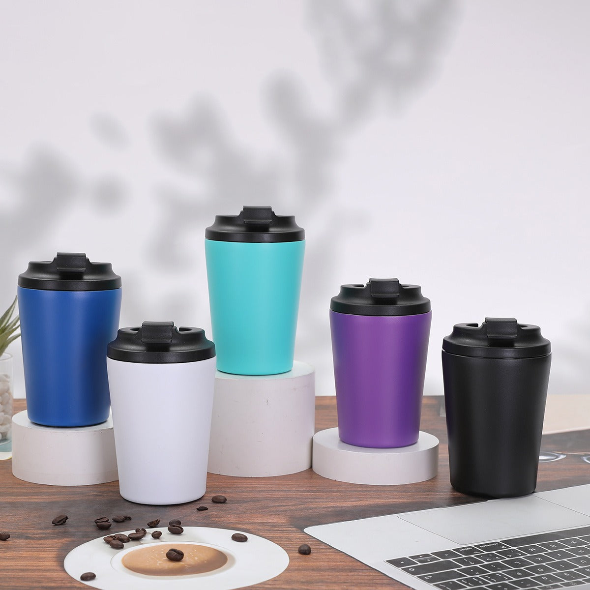 12oz Double Wall Vacuum Insulated Custom Travel Coffee Mug Seal Lid Car Heat Insulated Vacuum Heated Drinkware Cup