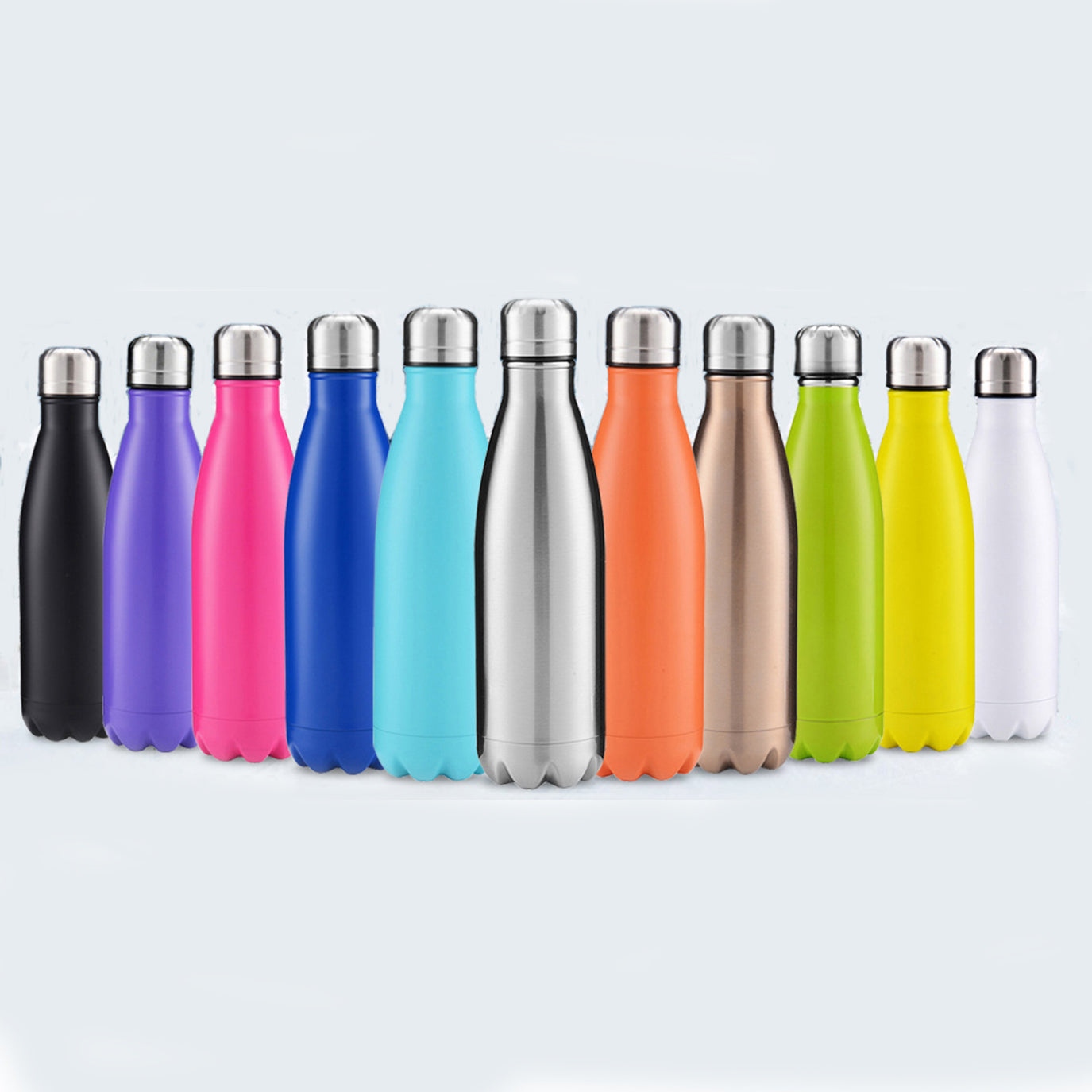 Sports Gym Flask Custom logo 17oz 500ml Thermal Insulated Double Walled Cola Shape Stainless Steel Water Bottle