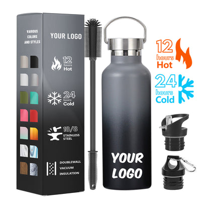 12oz 17oz 26oz 32oz Custom logo Double Wall Vacuum Insulated Stainless Steel Thermos Water Bottle with Lid