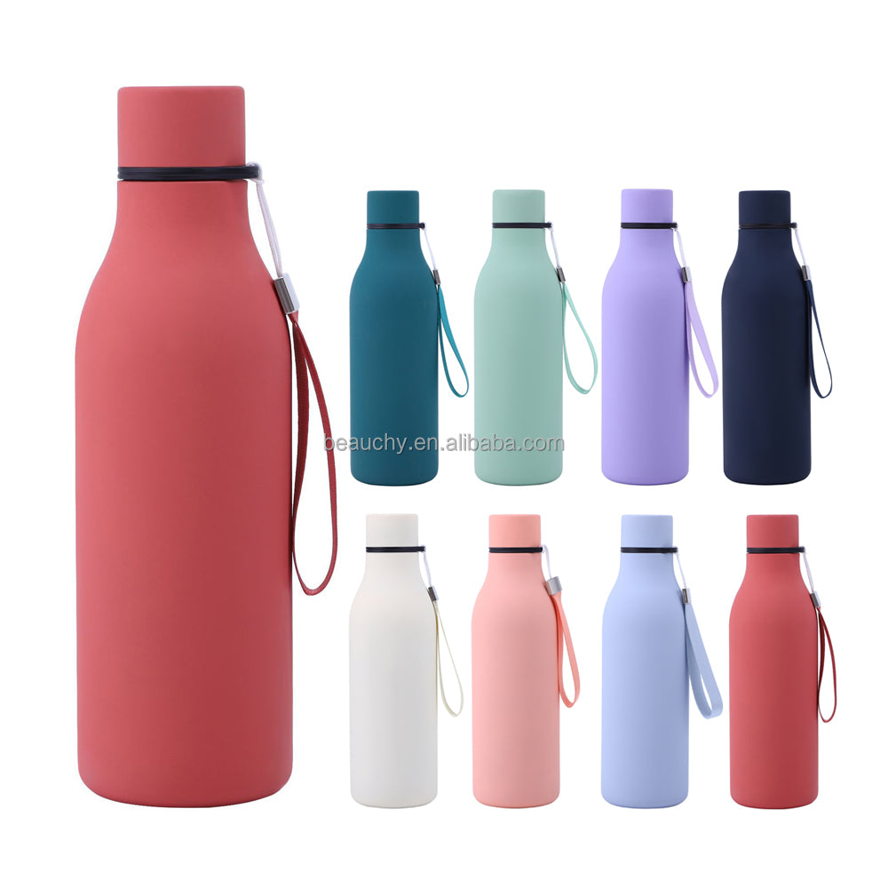 Wine Bottle Double Wall Stainless Steel Reusable Water Bottles Hydro Vacuum Insulated Flask With Leakprood Lid