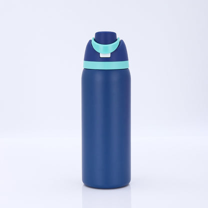 24 oz FreeSip Insulated Stainless Steel Water Flask with Straw for Sports, Travel, and School BPA-Free Sports Water Bottle