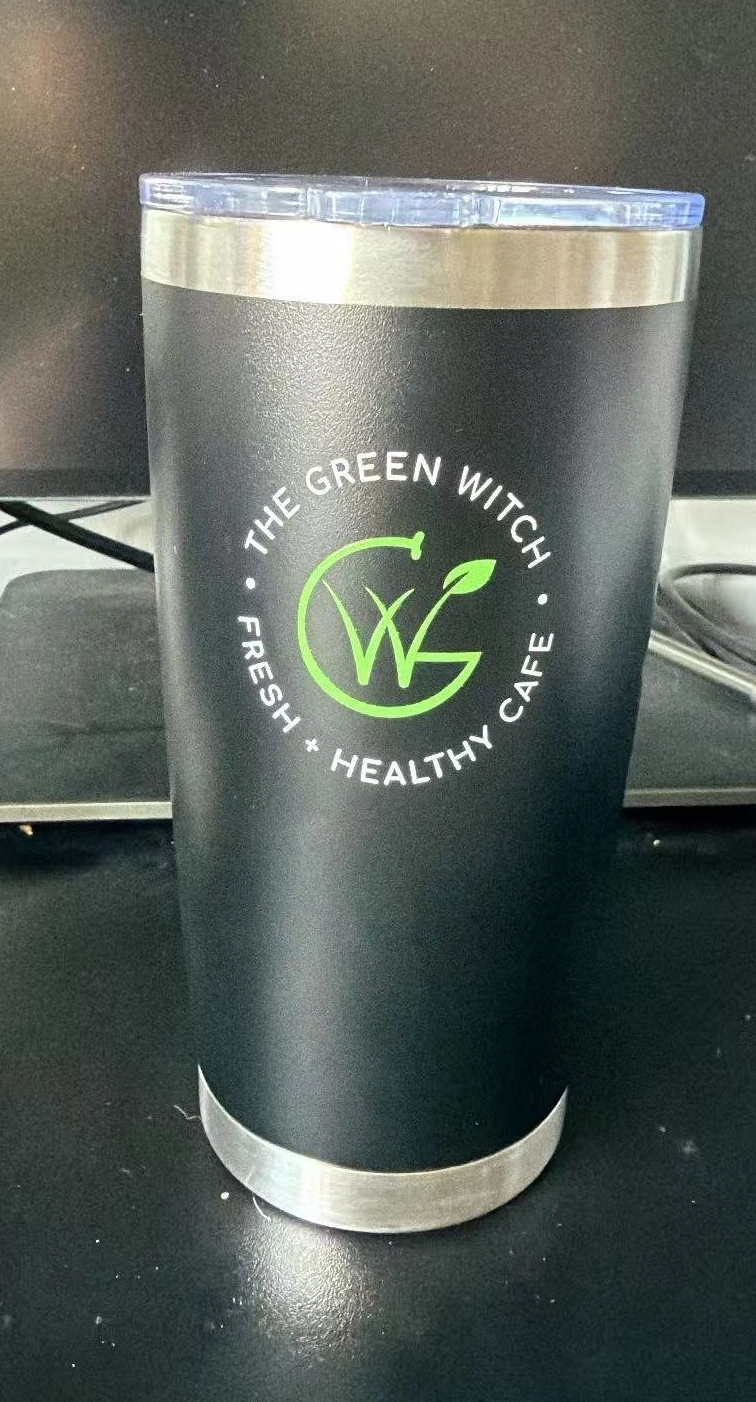 Green Witch Cafe finished custom tumbler